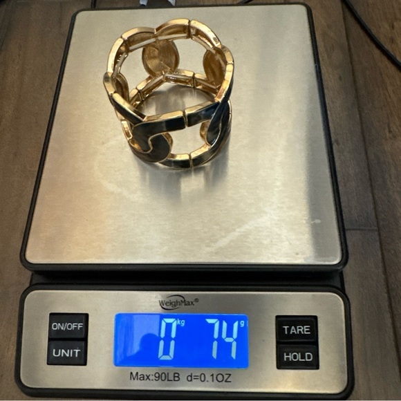 Vintage Aldo Wide Bracelet Black & Bronze Stretch Cuff Statement lot C53 - Picture 8 of 8